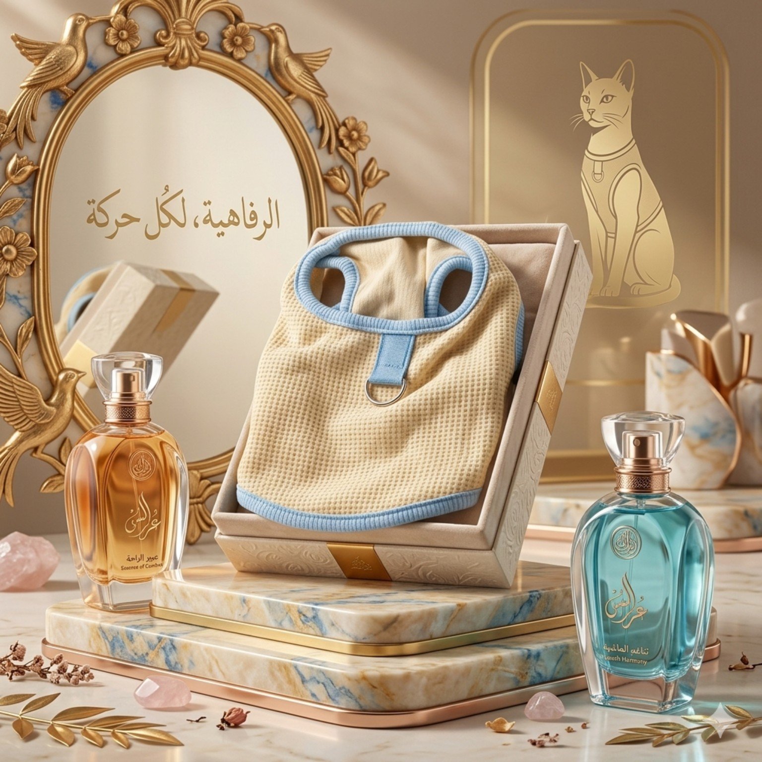 Beige & Blue Cat Top - Image 5