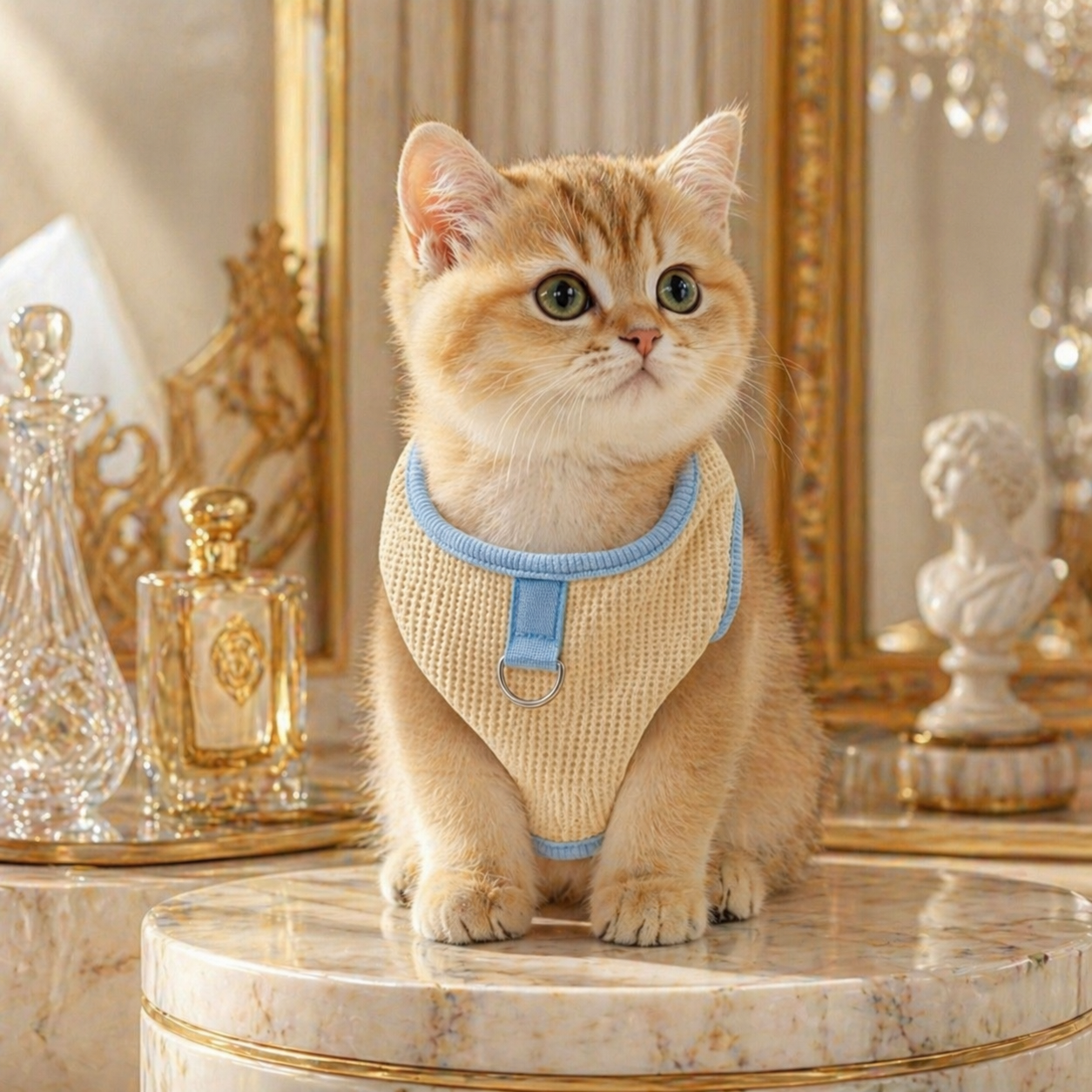 Beige & Blue Cat Top - Image 3