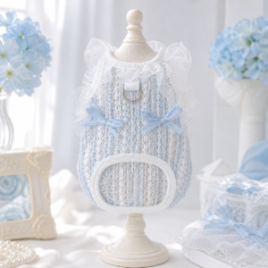 Sky Blue Lace Cat Harness Dress